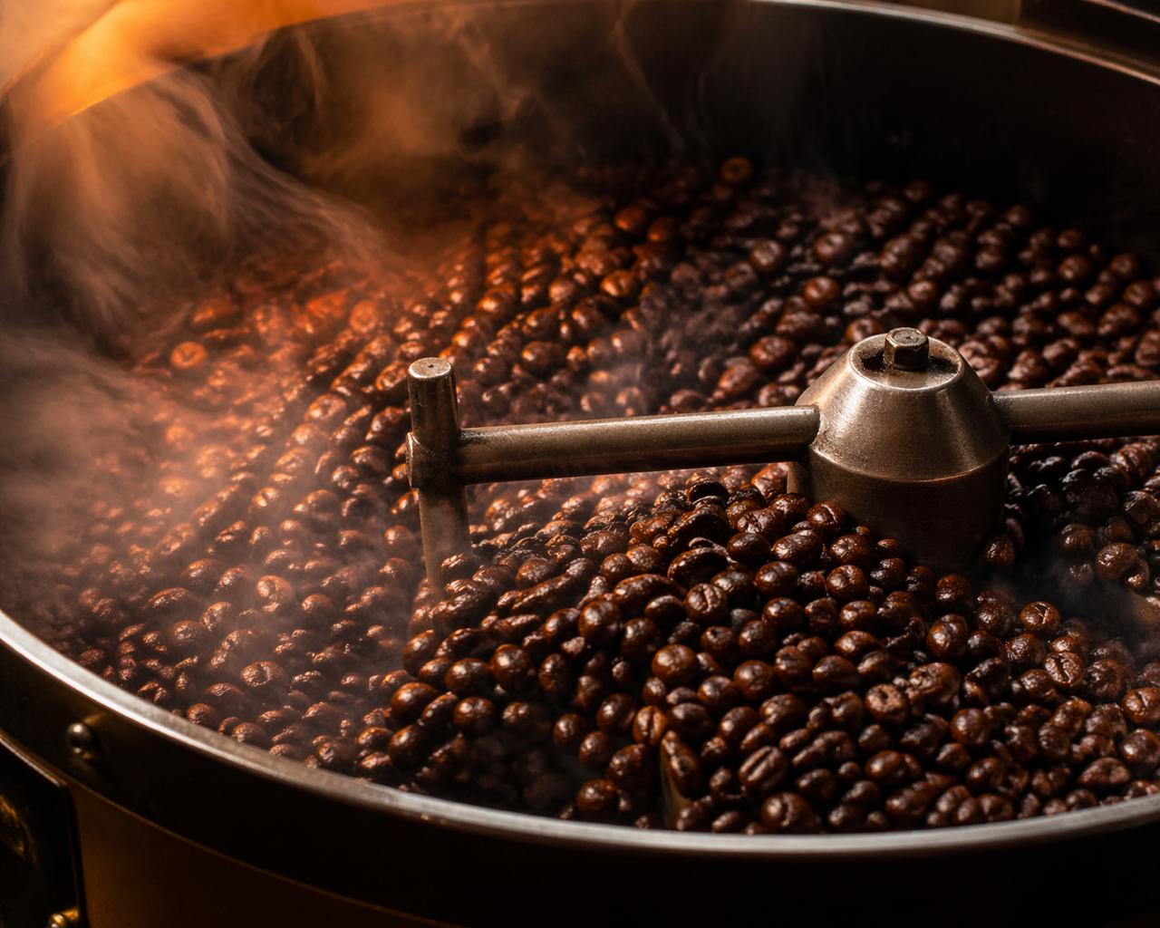Coffee beans roasting